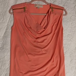Michael Kors Orange Sleeveless top cowl neck